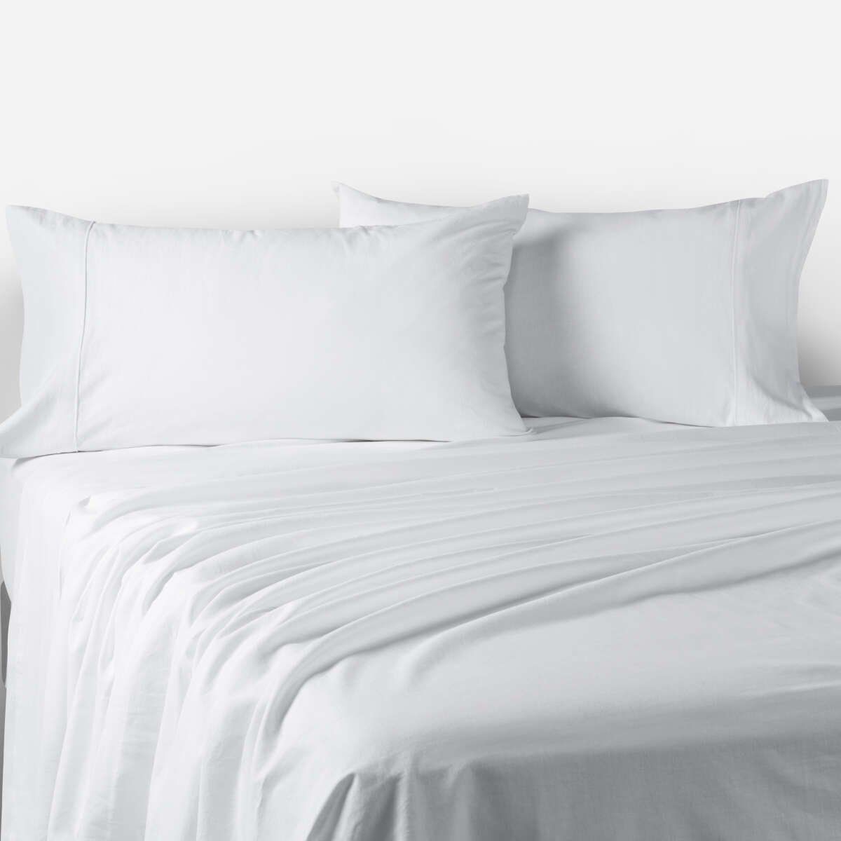 ROSEN - Sábana Rosen 300 Hilos Cáñamo-Algodón Blanco 2 Plazas