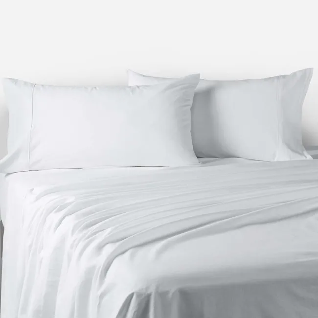 ROSEN - Sábana Rosen 300 Hilos Cáñamo-Algodón Blanco 2 Plazas