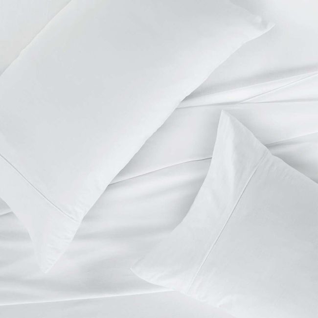 ROSEN - Sábana Rosen 300 Hilos Cáñamo-Algodón Blanco 2 Plazas