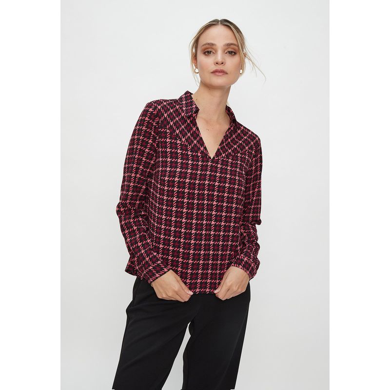 ASH - Blusa Camisera Escocesa Negro Ash