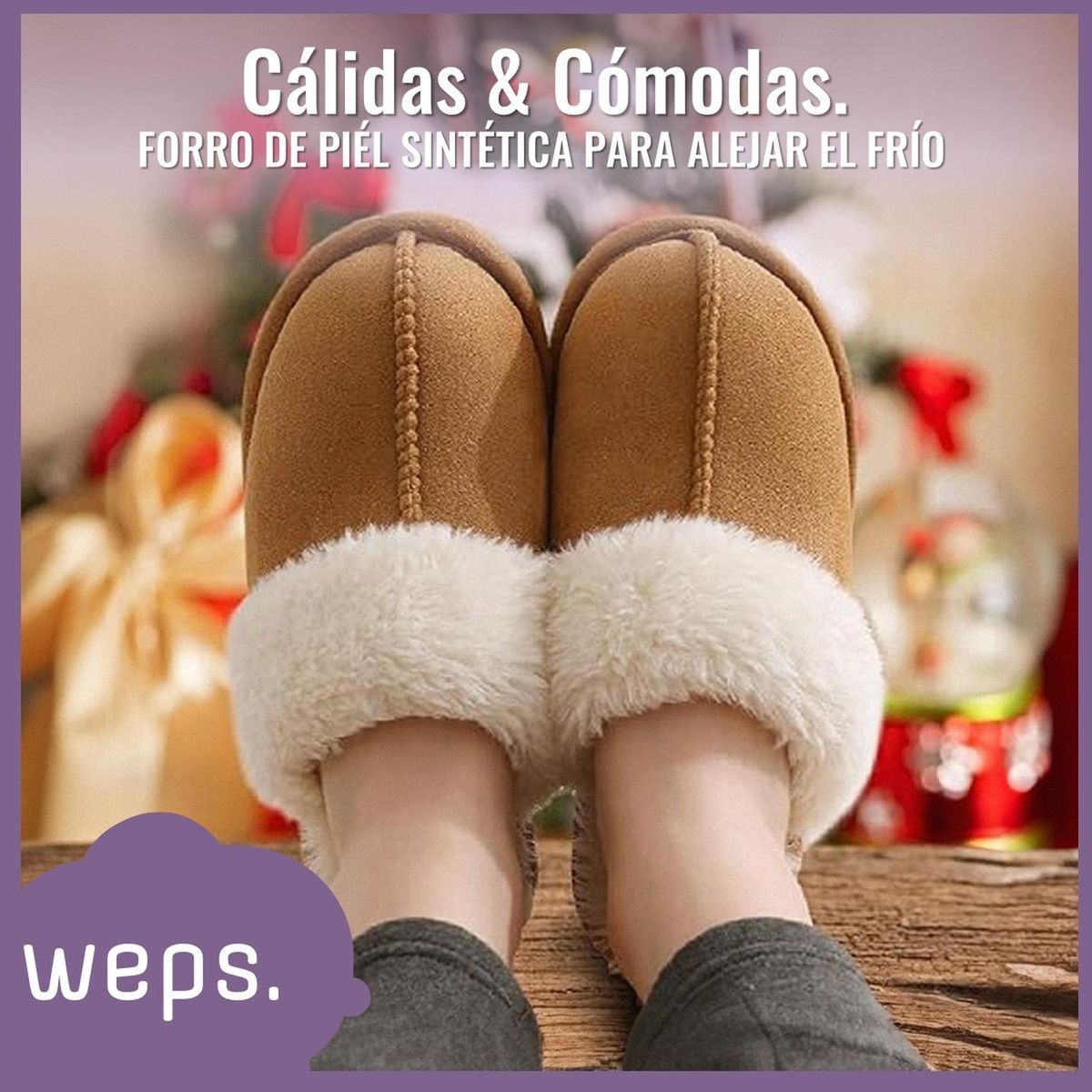 WEPS - Pantuflas Adulto Mujer Weps Zapatillas de Levantarse Slip On