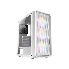 GENERICO - Gabinete Gamer Antec NX292 White Mid Tower + 3 Ventiladores