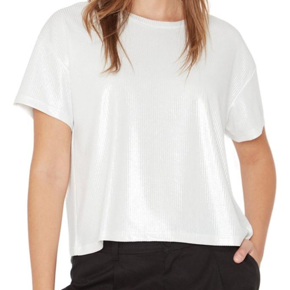 JACINTA TIENDA - Polera Kurt glittter blanca Jacinta Tienda