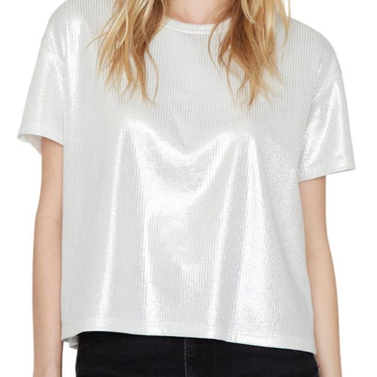 JACINTA TIENDA - Polera Kurt glittter blanca Jacinta Tienda