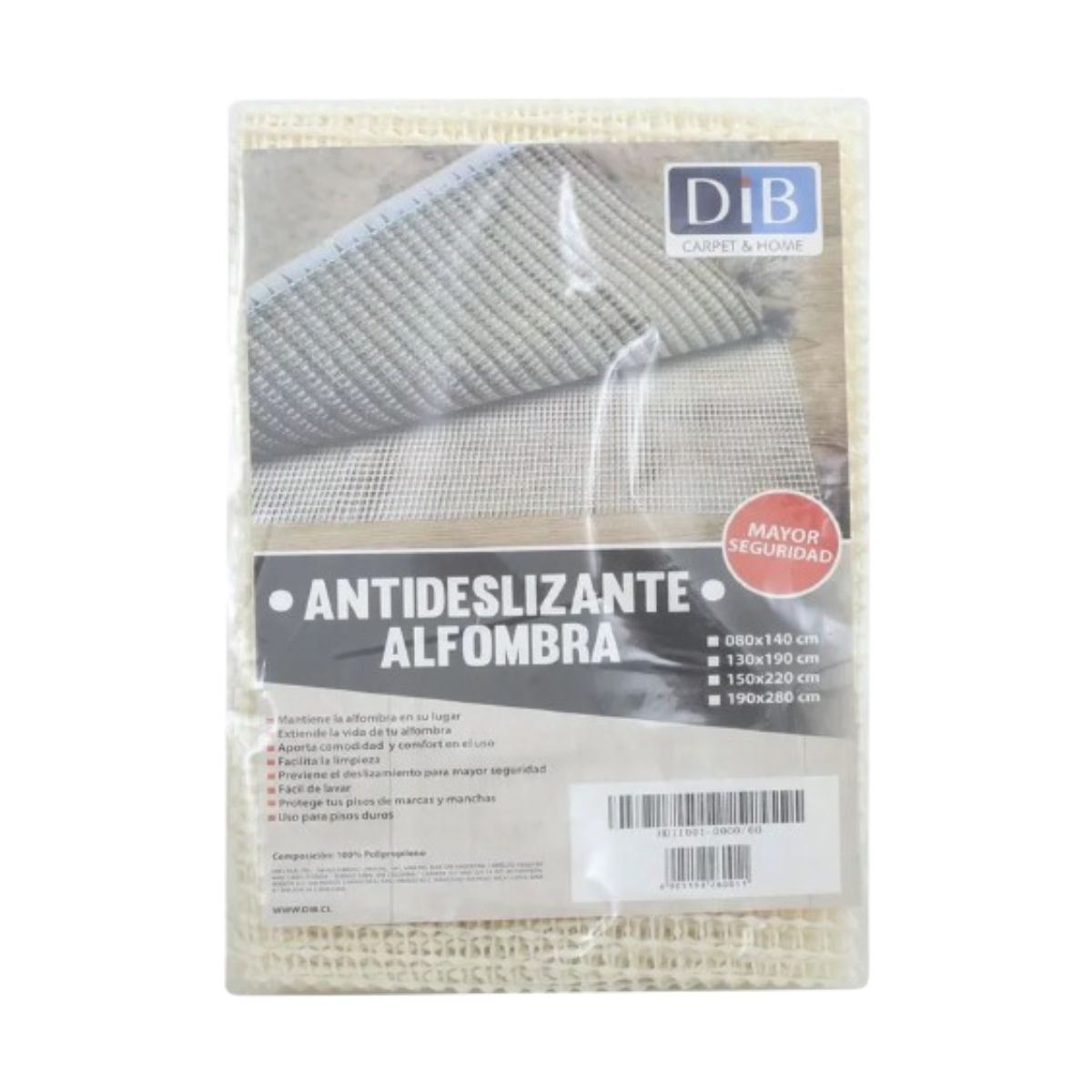 DIB - Antideslizante para alfombra 1.30x1.90cm Dib