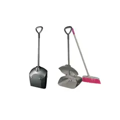 IMAHE - PALA BASURA ALUMINIO C/TAPA NEGRA Y ESCOBA