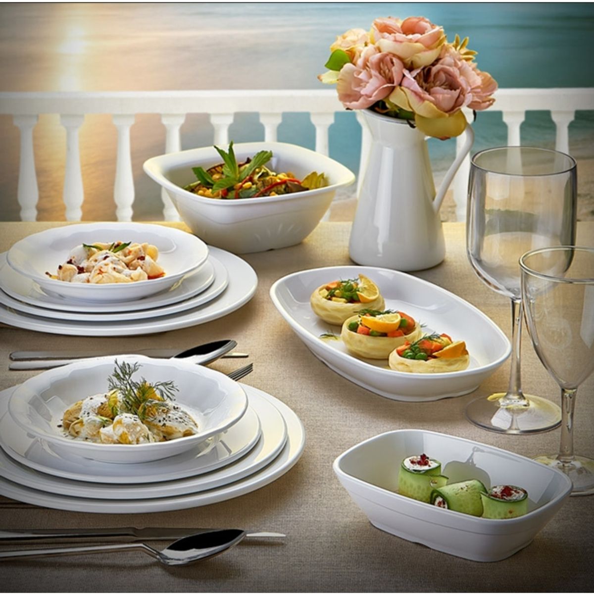 IMAHE - Artículo de Cocina Set de 4 plato de policarbonato 21cm IMAHE