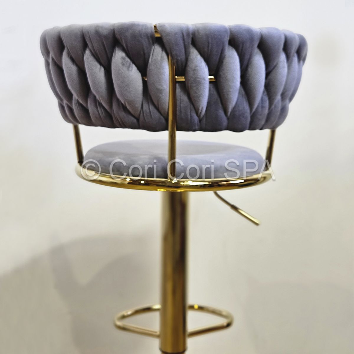 CORI CORI - Taburete Queen Velvet Gold Gris