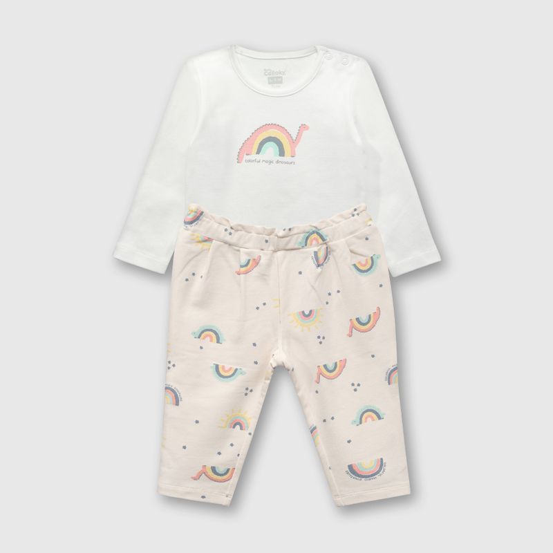 COLLOKY - Conjunto Body/Pantalon Niña Blanco 52985 Colloky