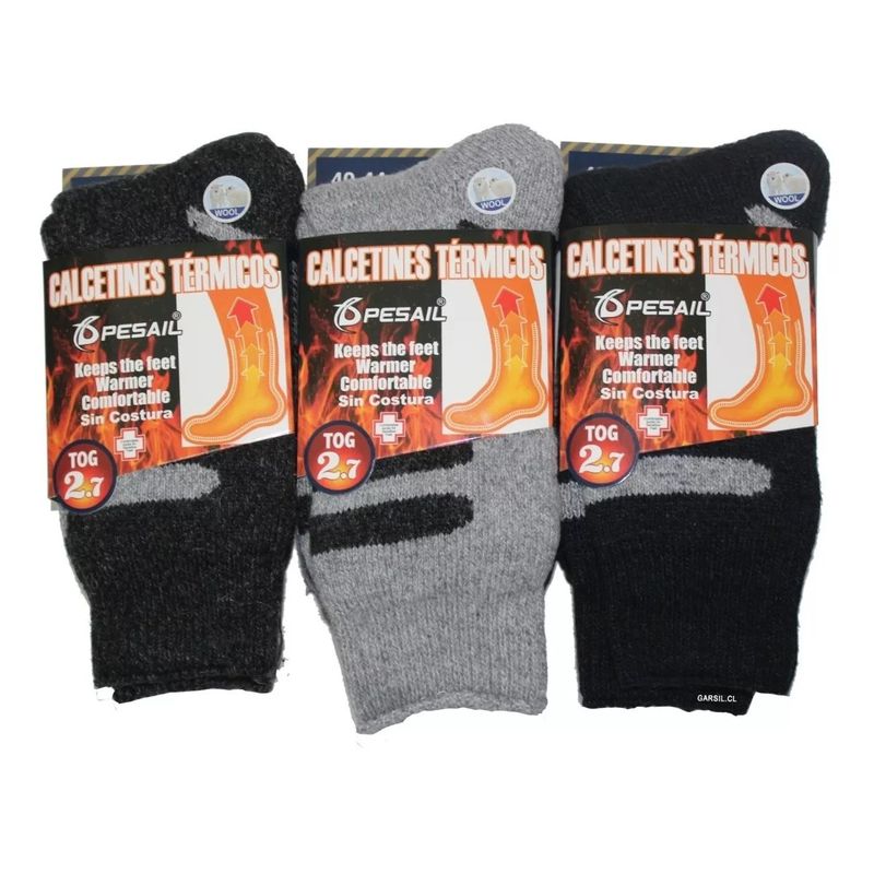 GARSIL - x3 Calcetines Termicos Gruesos Para Hombre - Sin Costuras -  3 Pares