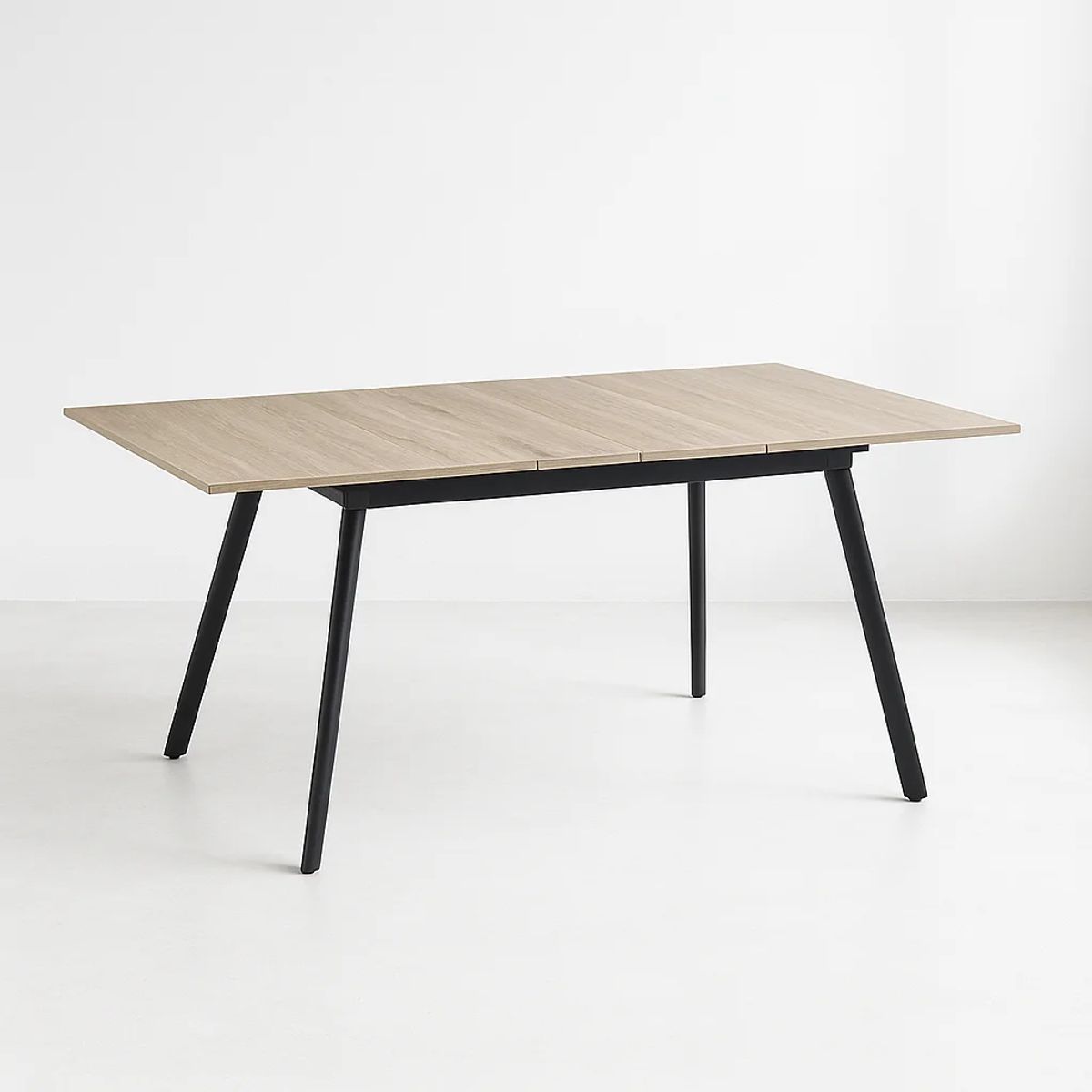 KLIK - Mesa extensible 120 a 160 cm, ancho 80cm - Madera Clara - Café Claro