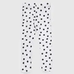 COYOTE KIDS - Calza blanca puntos negros algodón peruano - Blanco