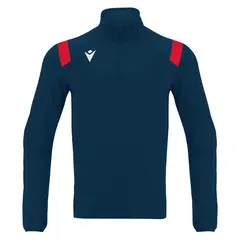 MACRON - Polerón 1/4 Zipper Gange Azul Marino-Rojo