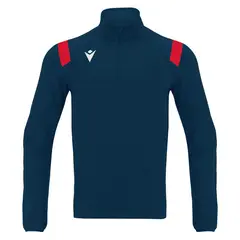 MACRON - Polerón 1/4 Zipper Gange Azul Marino-Rojo