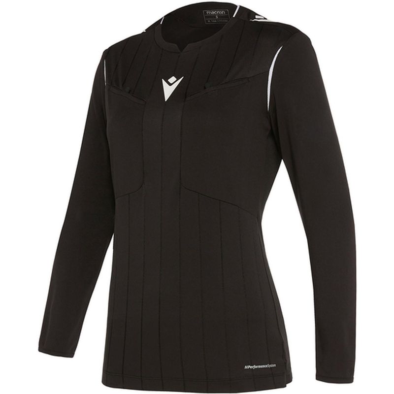 MACRON - Camiseta Árbitro Macron Stephanie Manga Larga Negro