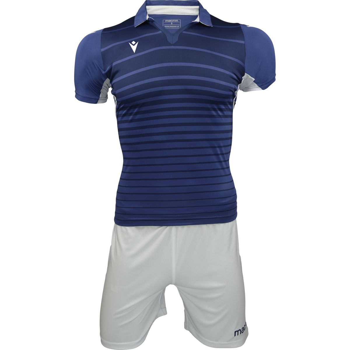 MACRON - Uniforme Futbol Tabit Hero Adulto Azul Marino-Blanco