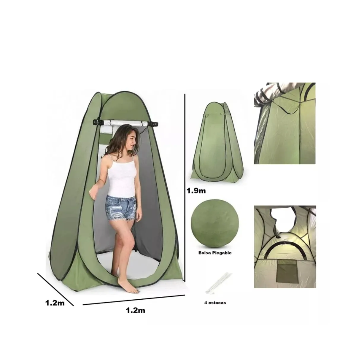 GENERICO - Carpa Caseta D Baño Vestidor Portátil Para Camping 1 Persona