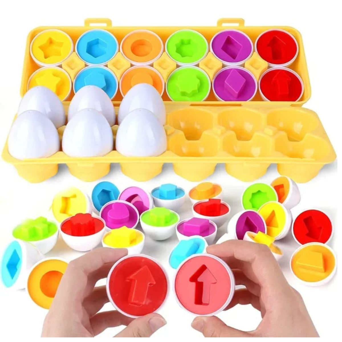 OEM - JUEGO ENCAJE DE FIGURAS HUEVOS EDUCATIVOS MONTESSORI