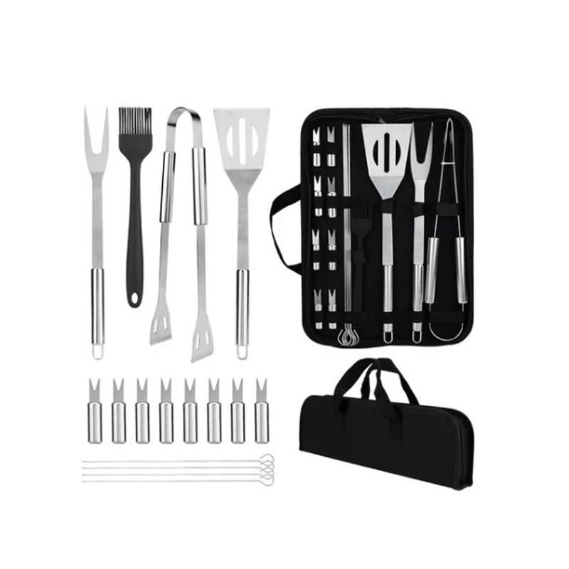 GENERICO - Set Parrillero Asado 16 Pcs Kit Accesorios Parrilla Barbacoa
