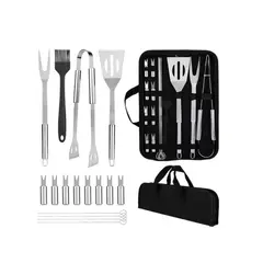 GENERICO - Set Parrillero Asado 16 Pcs Kit Accesorios Parrilla Barbacoa