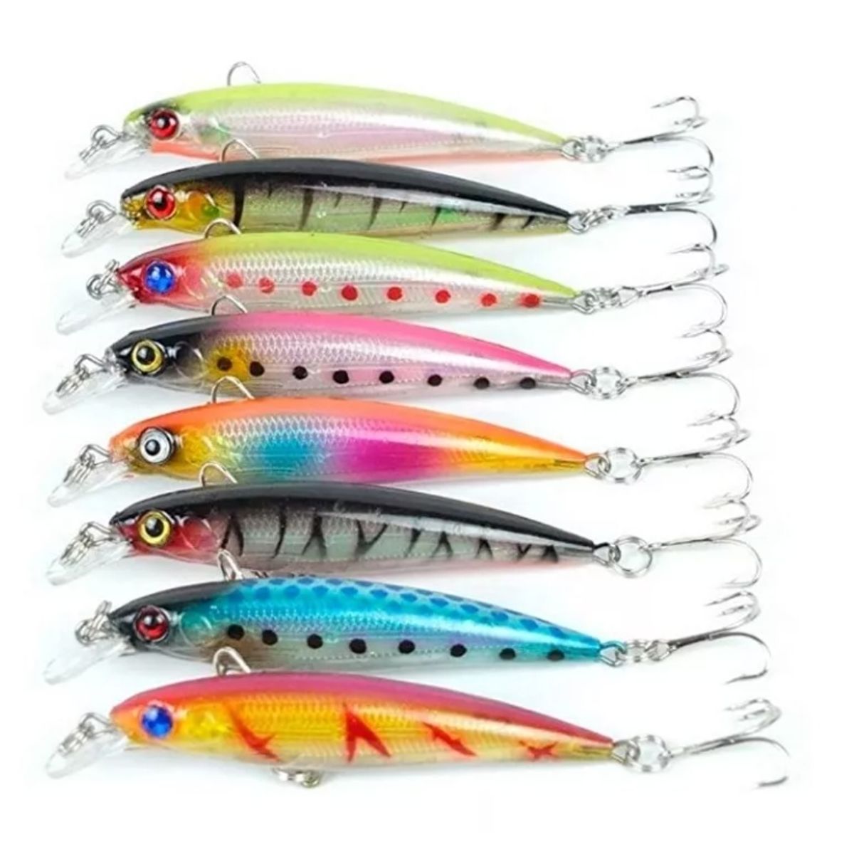 GENERICO - Pack Señuelos Pesca 10pcs 8cm Lenguados Corvinas