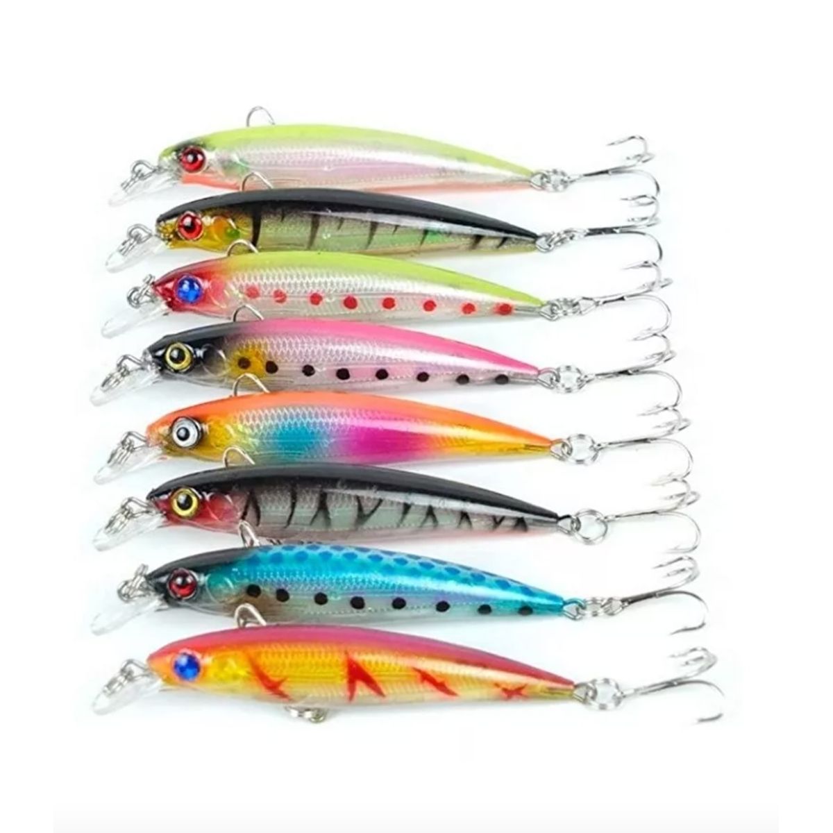 GENERICO - Pack Señuelos Pesca 10pcs 8cm Lenguados Corvinas
