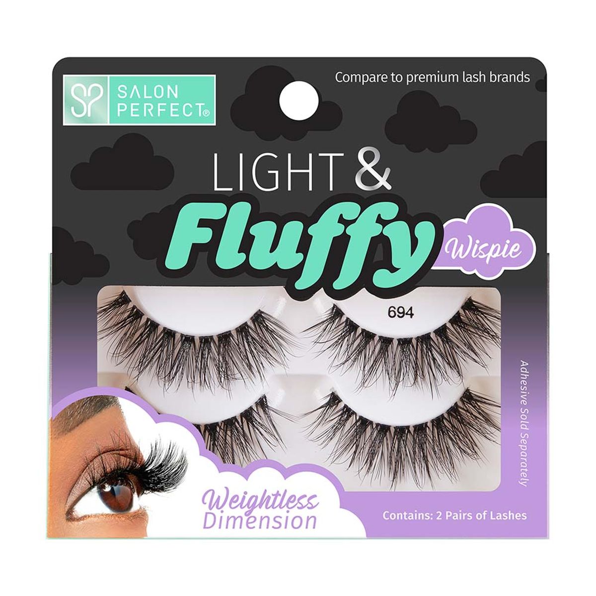 GENERICO - Pestañas postizas tira Fluffy Wispie + pegamento removedor