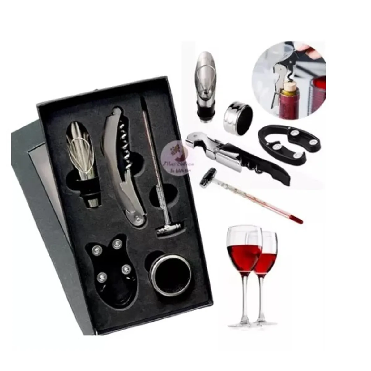 GENERICO - Set Kit Abridor Descorchador De Vino