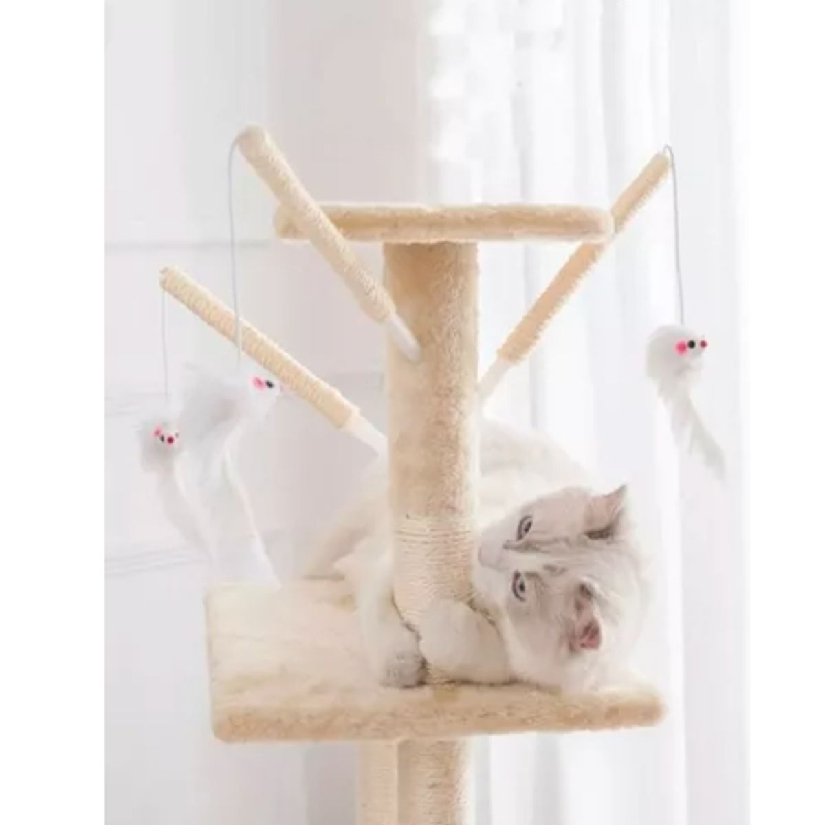 GENERICO - Torre Arbol Con Casa Rascador Juguete De Gatos Terciopelo