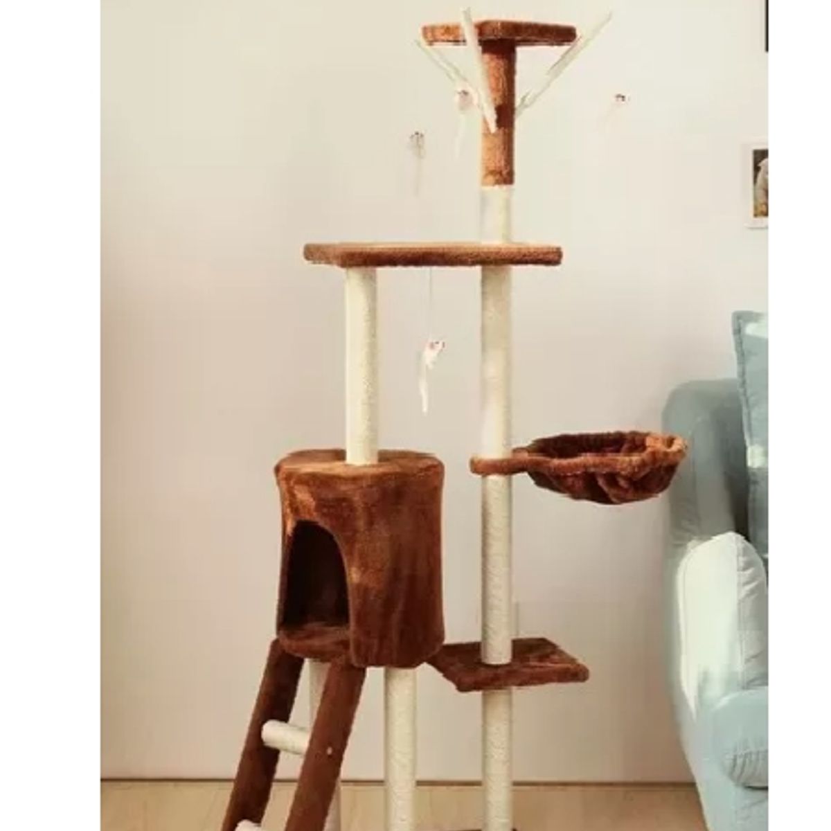 GENERICO - Torre Arbol Con Casa Rascador Juguete De Gatos Terciopelo