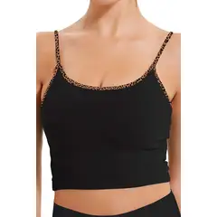 GLORIAHOON - Croptop Leopard Top Peto Sostén Control Impacto