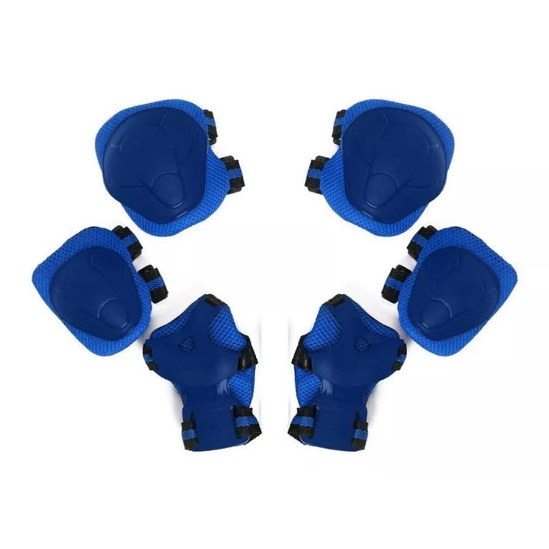 GENERICO - Set Rodillera Codera Muñequera Protectores Bici Patines Azul