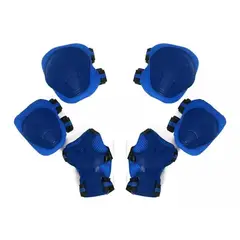 GENERICO - Set Rodillera Codera Muñequera Protectores Bici Patines Azul
