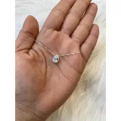 GENERICO - Collar Punto De Luz Gota 50 Mm Plata Ley 925 + Caja