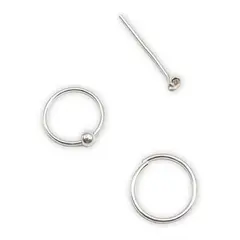 GENERICO - Pack 3 Piercing Nariz Argollabolita Circon Argolla 8mm Plata