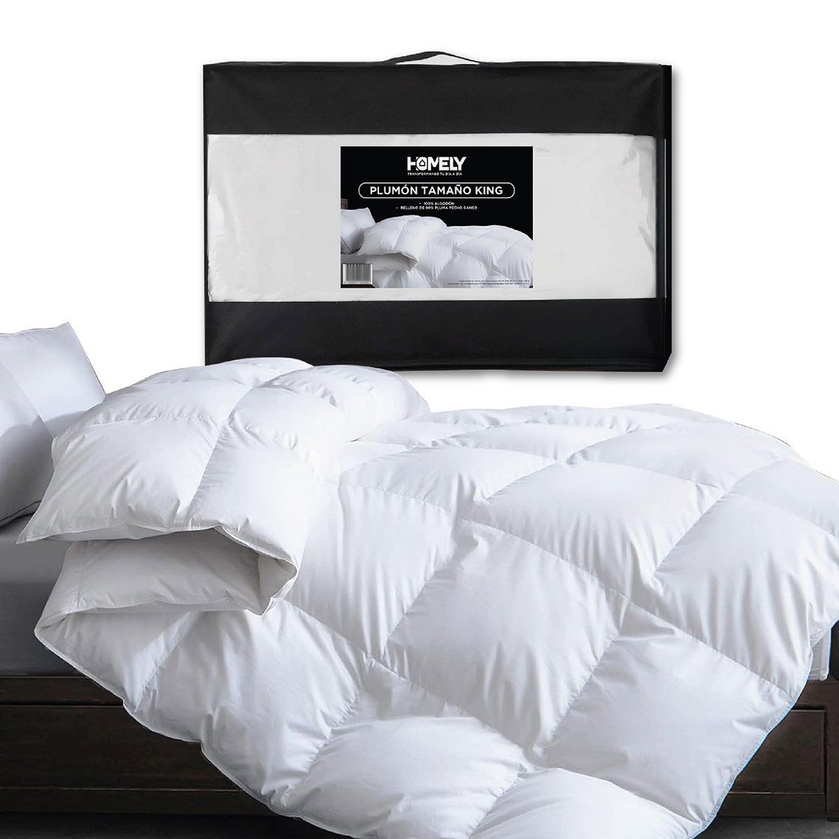 HOMELY - Plumon Cobertor King 90% Pluma Pecho Ganso Cubrecama Homely Luxury
