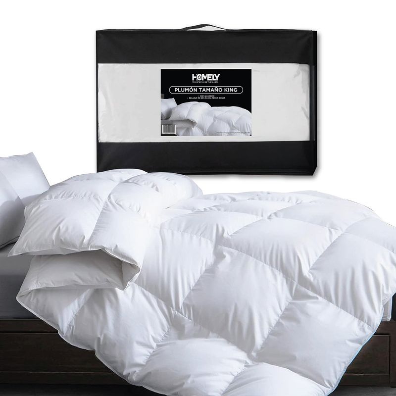 HOMELY - Cubrecama Cobertor King 90% Pluma Pecho Ganso Homely Luxury