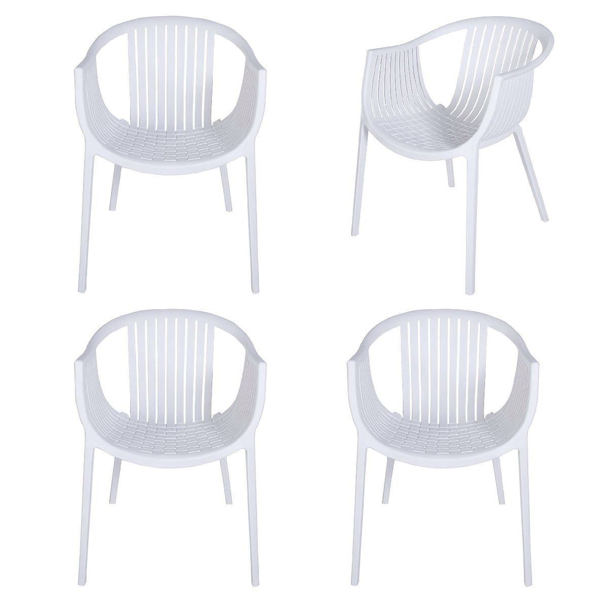 WHITE MARKET - Pack x 4 Silla terraza Blanca