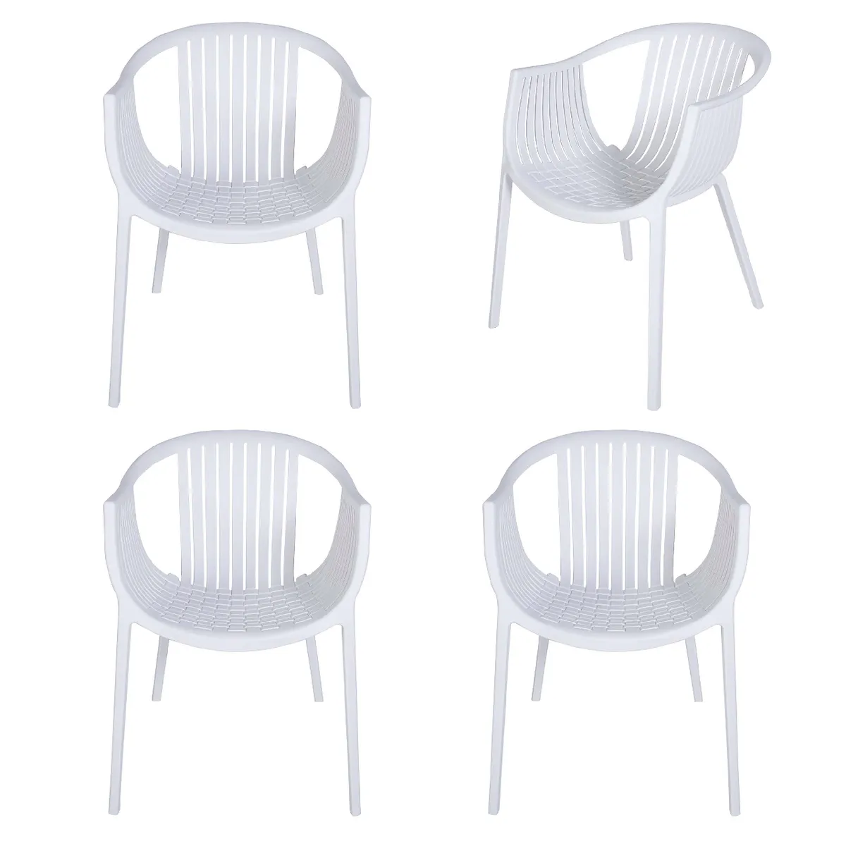 WHITE MARKET - Pack x 4 Silla terraza Blanca