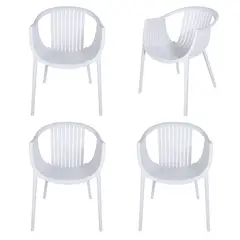 WHITE MARKET - Pack x 4 Silla terraza Blanca