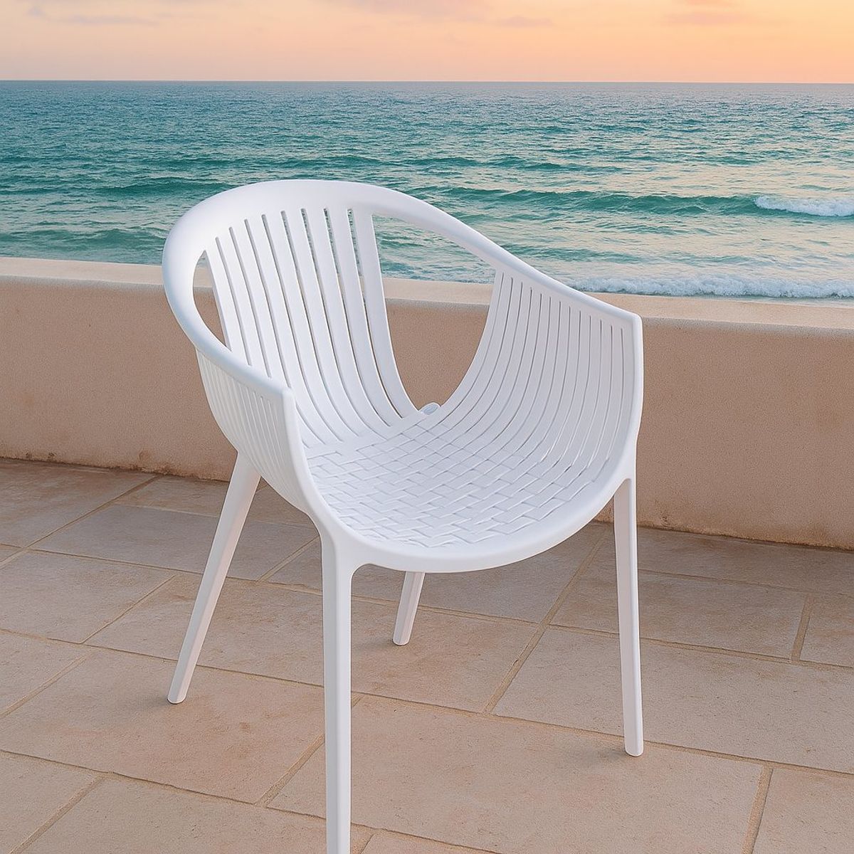 WHITE MARKET - Pack x 4 Silla terraza Blanca
