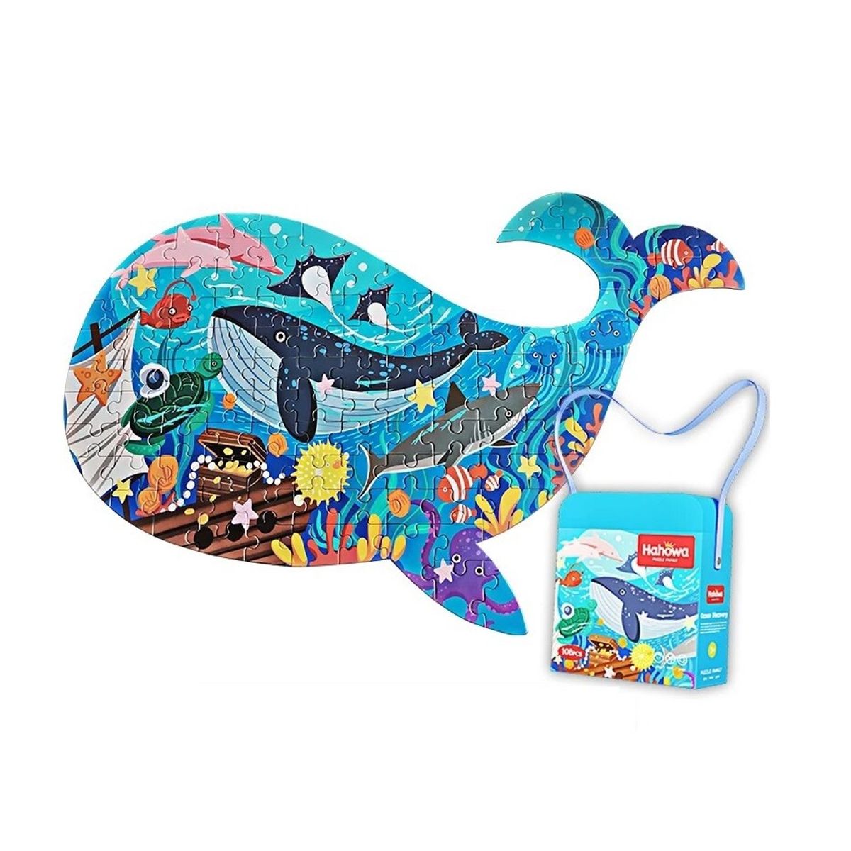 GENERICO - Maleta De Puzzle Animales Del Oceano 108pcs rompecabeza