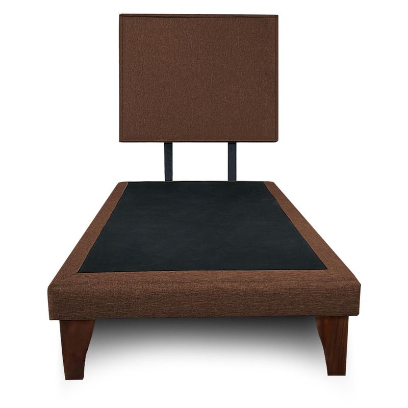 GENERICO - Base Para Cama Europea 1 Plaza Con Respaldo Color Café Lino