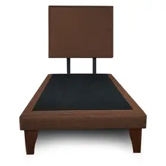 GENERICO - Base Para Cama Europea 1 Plaza Con Respaldo Color Café Lino