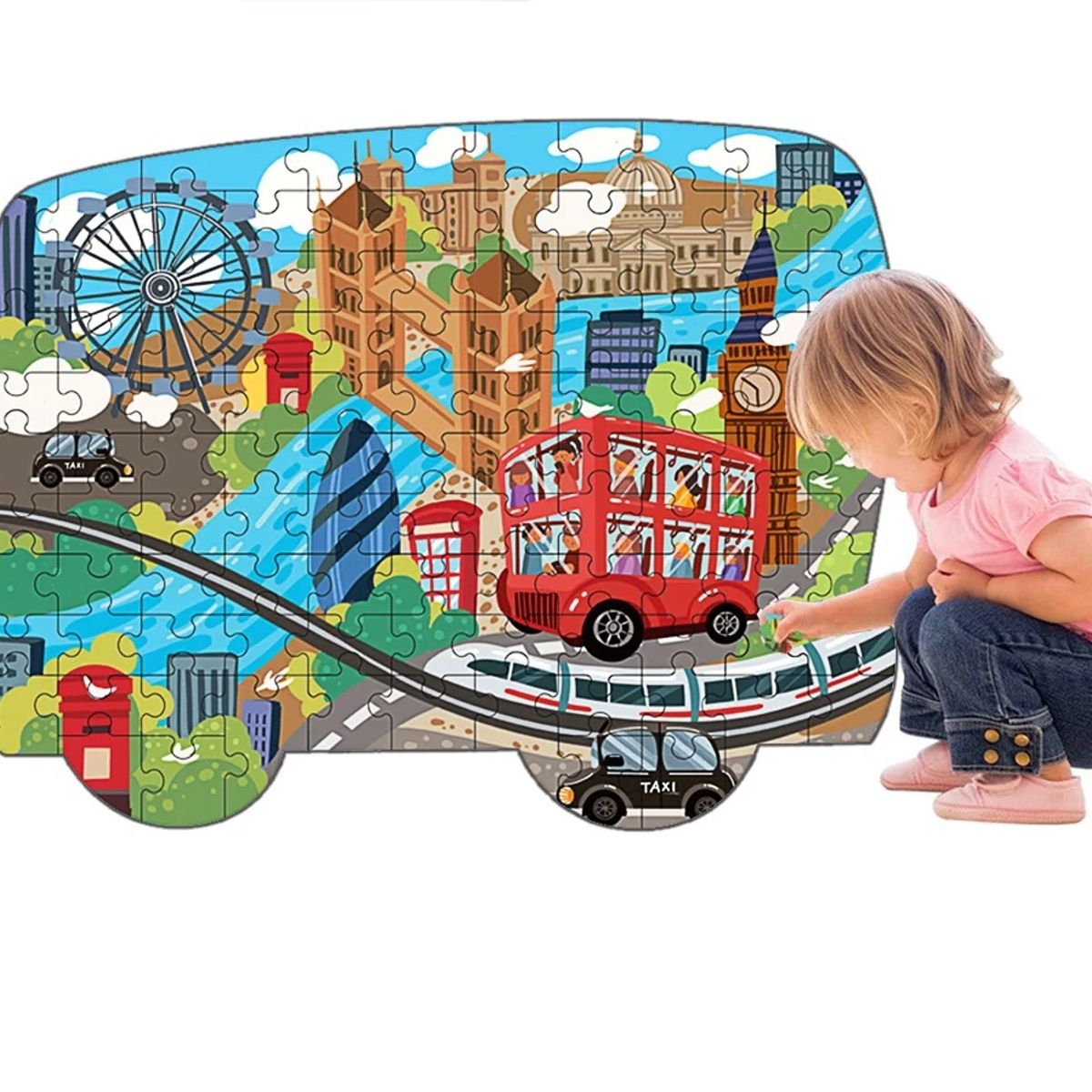 GENERICO - Maleta Puzzles Bus De Londres De 108pcs Rompecabezas