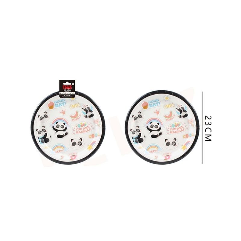 GENERICO - Plato Panda 6Pcs 23Cm