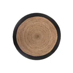 ATMOSPHERA - ALFOMBRA YUTE REDONDA CON BORDE NEGRO 120cm