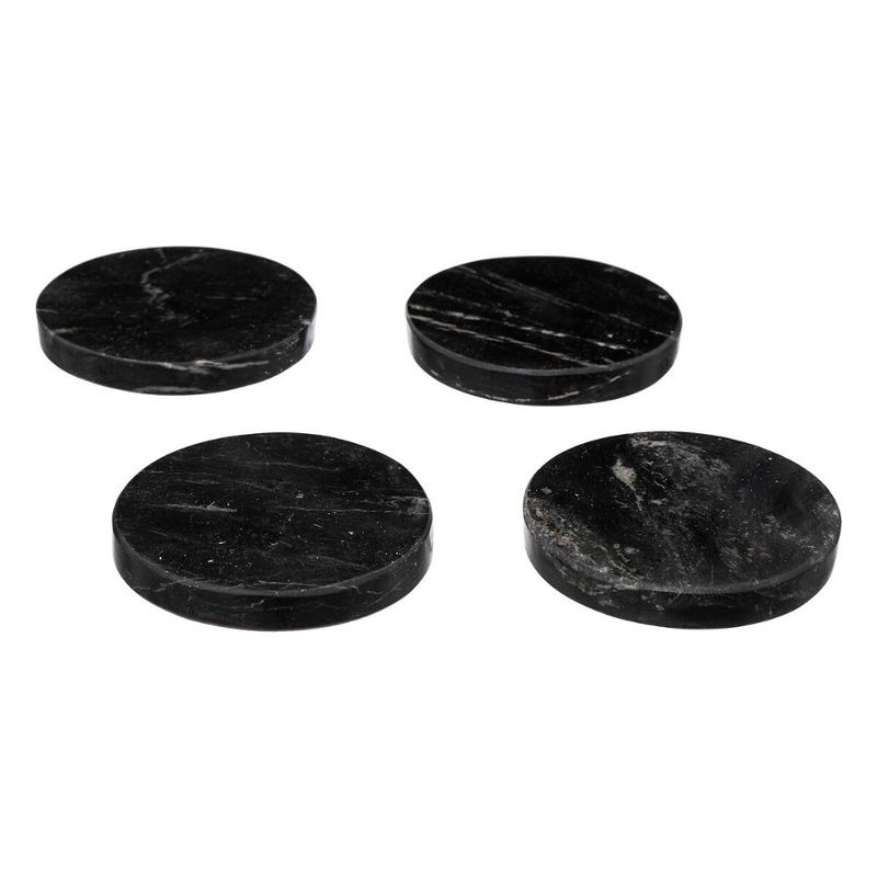 ATMOSPHERA - SET 4 POSAVASOS DE MÁRMOL NEGRO 10 CM DIAMTERO ATMOSPHERA