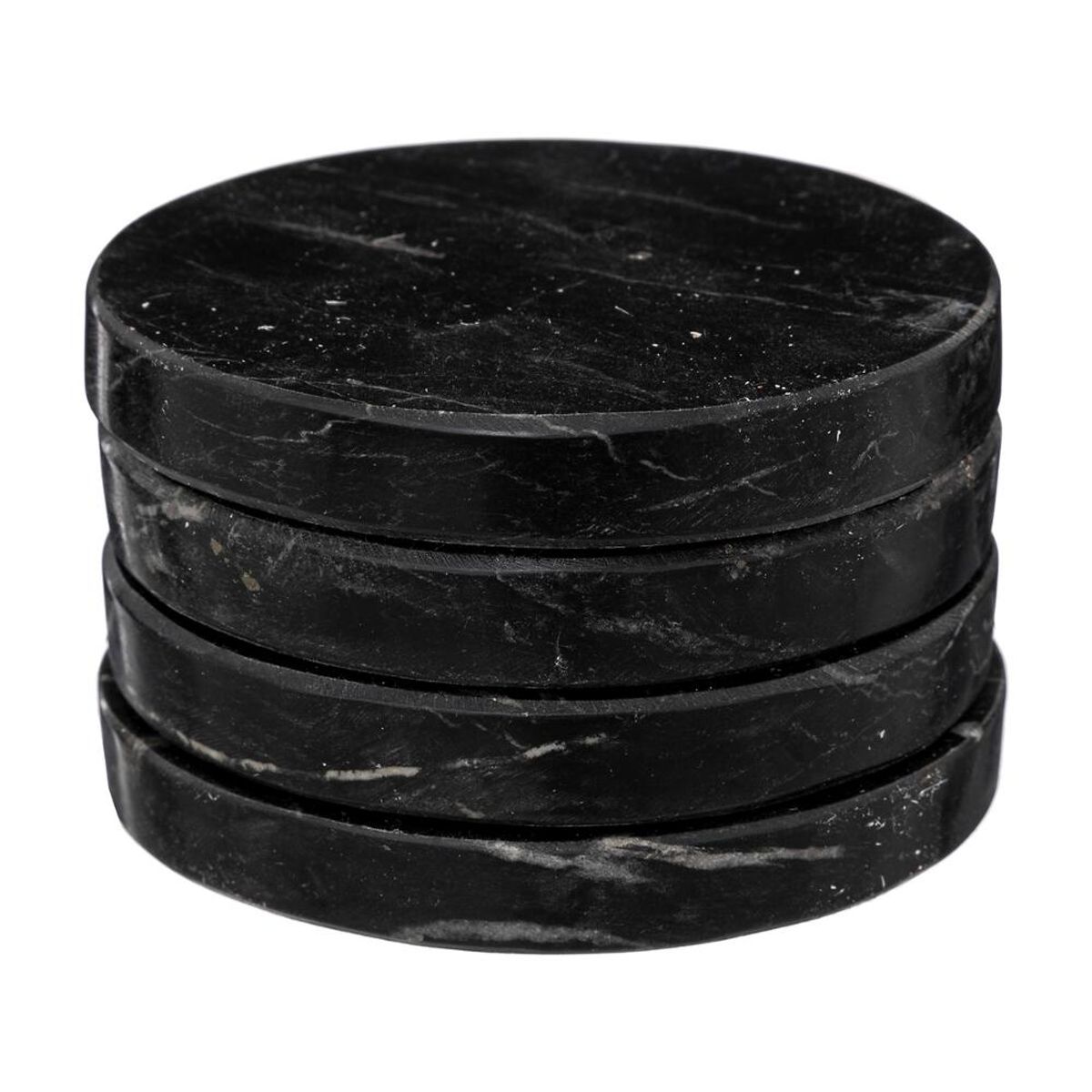 ATMOSPHERA - SET 4 POSAVASOS DE MÁRMOL NEGRO 10 CM DIAMTERO ATMOSPHERA