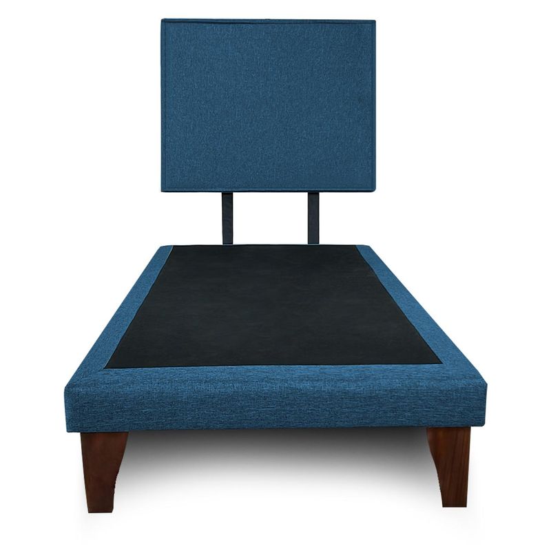 GENERICO - Base Cama Europea 1.5 Plazas Con Respaldo Azul Liso